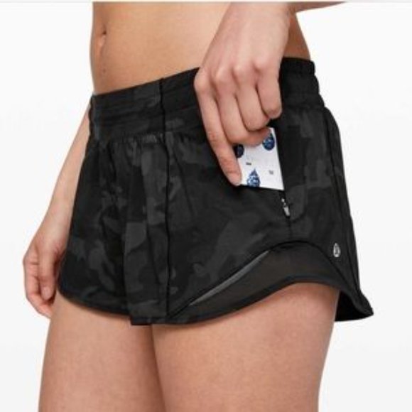 lululemon athletica Pants - Lululemon Hotty Hot Lined Short Incognito Camo Gray Black Print 2.5" Inseam